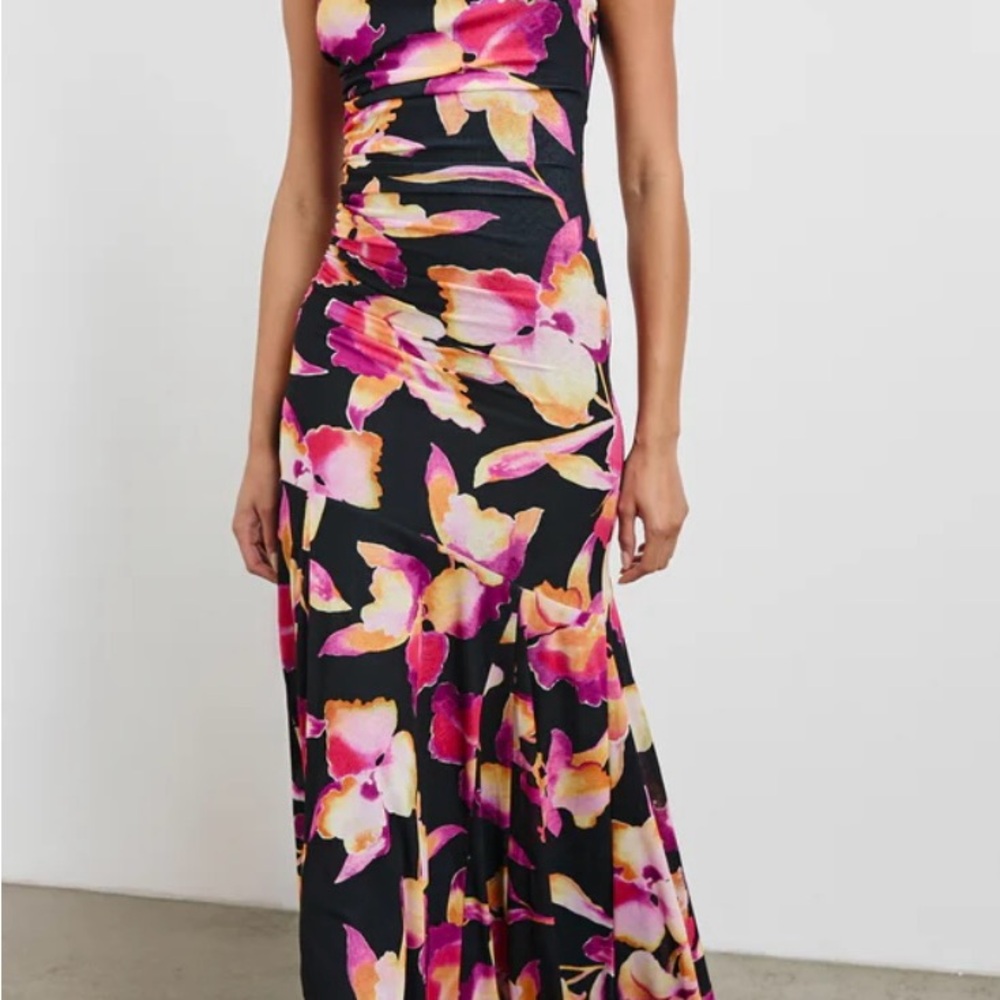 Rails One Shoulder Floral Dress - Black and Pink